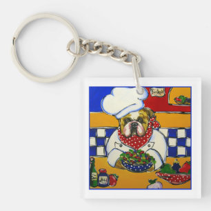 Bulldog Chef Key Ring