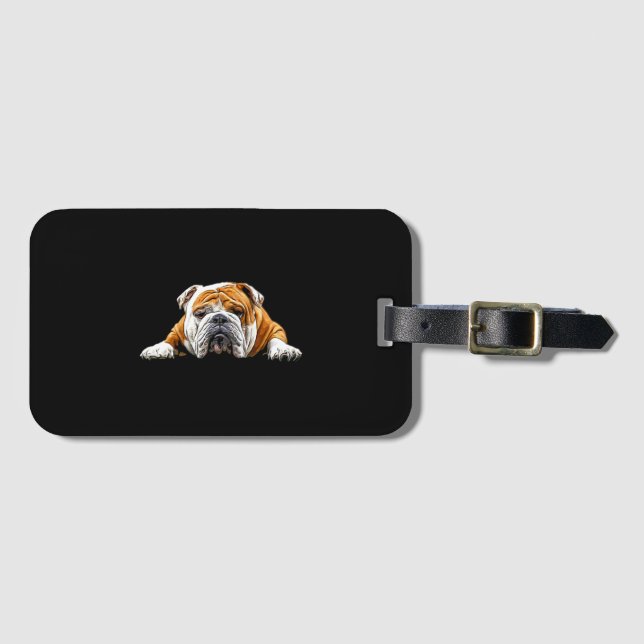 Bulldog Chill Pose Luggage Tag (Front Horizontal)