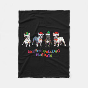 Bulldog Christmas2  Fleece Blanket