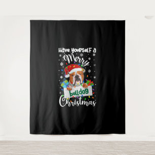 Bulldog Christmas Bulldog Xmas Gifts Bulldog Lover Tapestry