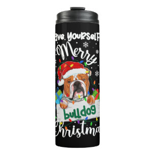 Bulldog Christmas Bulldog Xmas Gifts Bulldog Lover Thermal Tumbler