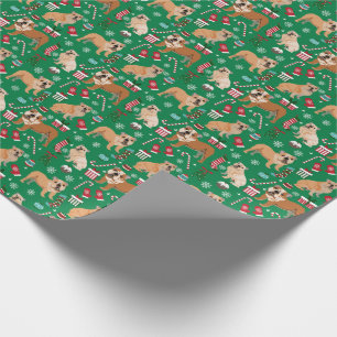 Bulldog Christmas dog Wrapping Paper
