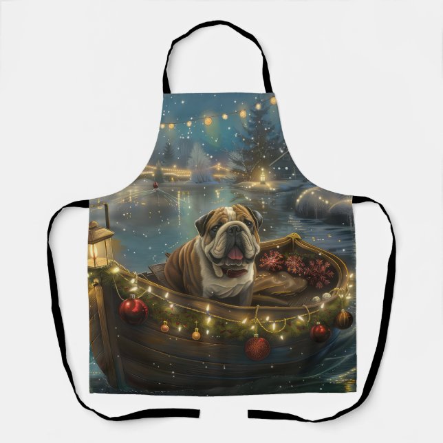 Bulldog Christmas Festive Voyage Apron (Front)