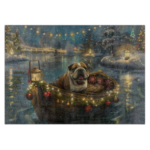 Bulldog Christmas Festive Voyage Cutting Board