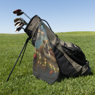 Bulldog Christmas Festive Voyage Golf Towel