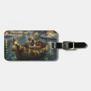 Bulldog Christmas Festive Voyage Luggage Tag