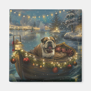 Bulldog Christmas Festive Voyage Magnet