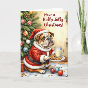 Bulldog Christmas Funny Holiday Dog Pun Card