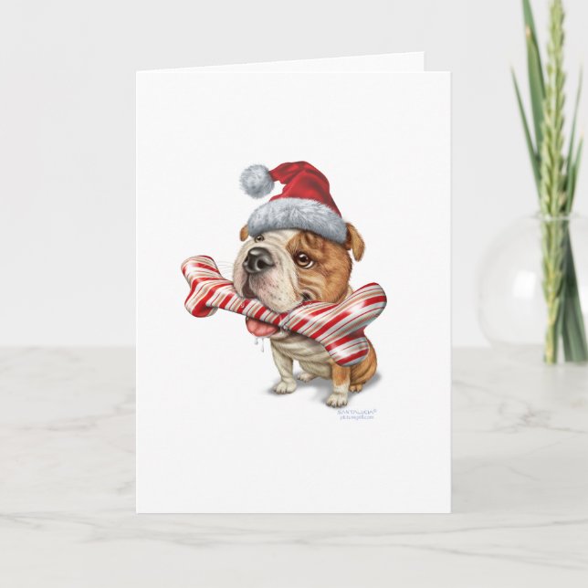 Bulldog christmas holiday card (Front)