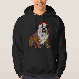 Bulldog Christmas Lights Xmas Dog Lover Hoodie