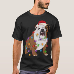 Bulldog Christmas Lights Xmas Dog Lover T-Shirt