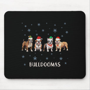 Bulldog Christmas  Mouse Mat