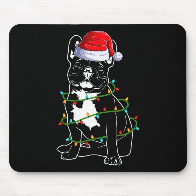 Bulldog Christmas  Mouse Mat (Front)
