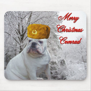 Bulldog Christmas mousepad