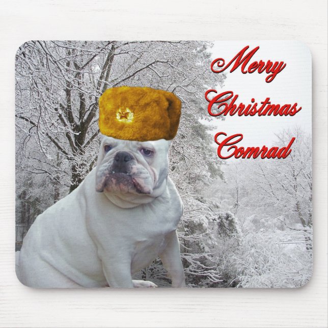 Bulldog Christmas mousepad (Front)