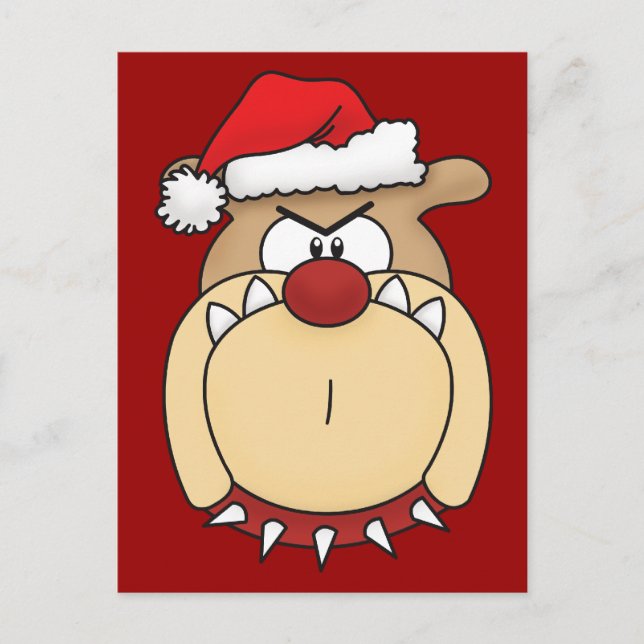 Bulldog Christmas Postcard (Front)