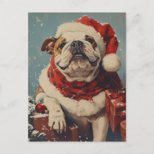 Bulldog Christmas Postcard