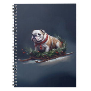 Bulldog Christmas snow winter Notebook