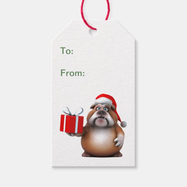 Bulldog Christmas Tag (Front)