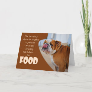 Bulldog Christmas Thanksgiving Holiday Humour Card