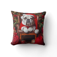 Bulldog Christmas themes pillow