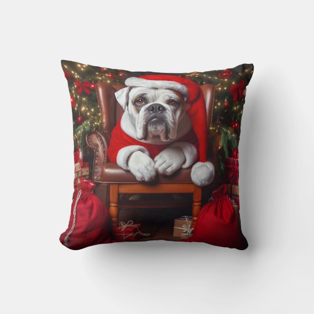 Bulldog Christmas themes pillow (Front)