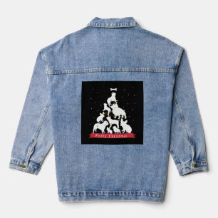 Bulldog Christmas Tree Denim Jacket