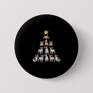 Bulldog Christmas Tree Frenchie Dog Xmas Pjs Pajam 6 Cm Round Badge