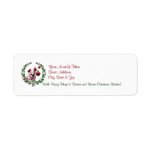 Bulldog Christmas Wishes Return Address Label #3