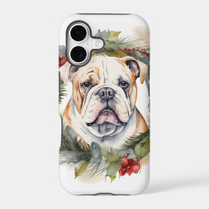 Bulldog Christmas Wreath Festive Pup