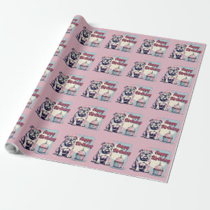 Bulldog Colourful  Wrapping Paper