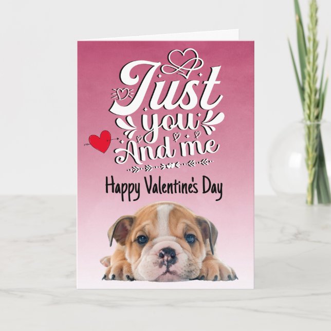 Bulldog custom Valentine's Day Holiday Card (Front)