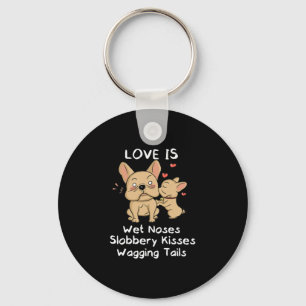 Bulldog Dad And Son Kisses Love My Dog Saying Quot Key Ring