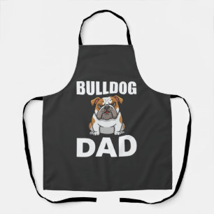Bulldog Dad Cartoon Dog Lover Apron