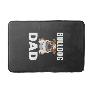 Bulldog Dad Cartoon Dog Lover Bath Mat