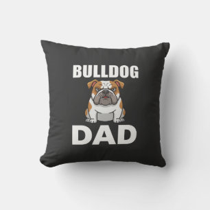 Bulldog Dad Cartoon Dog Lover Cushion