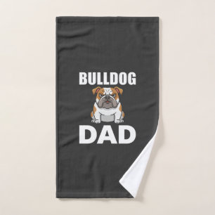 Bulldog Dad Cartoon Dog Lover Hand Towel