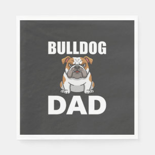 Bulldog Dad Cartoon Dog Lover Napkin
