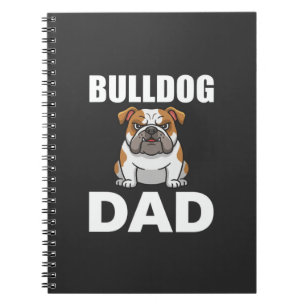 Bulldog Dad Cartoon Dog Lover Notebook