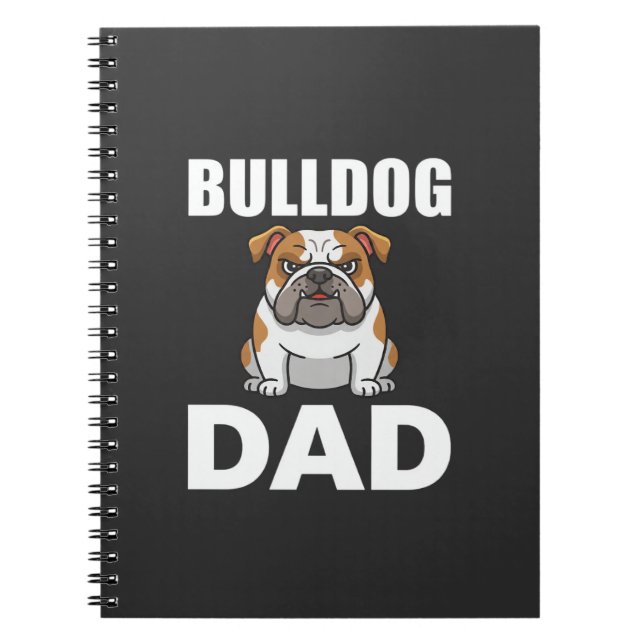 Bulldog Dad Cartoon Dog Lover Notebook (Front)