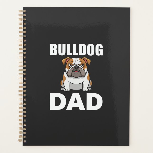 Bulldog Dad Cartoon Dog Lover Planner (Front)