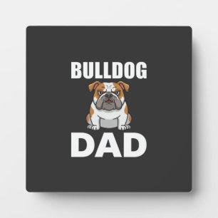 Bulldog Dad Cartoon Dog Lover Plaque