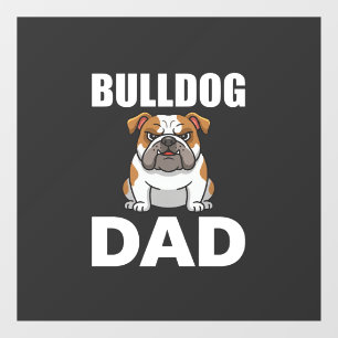 Bulldog Dad Cartoon Dog Lover Window Cling