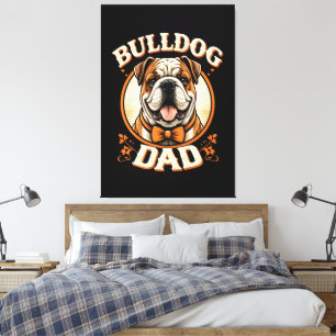 Bulldog Dad – Cute Vintage Bulldog Father’s Day Canvas Print