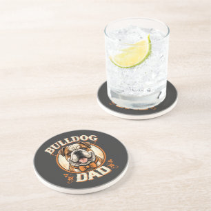 bulldog dad – cute vintage bulldog father’s day coaster