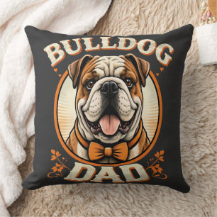Bulldog Dad – Cute Vintage Bulldog Father’s Day Cushion