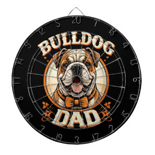 Bulldog Dad – Cute Vintage Bulldog Father’s Day Dartboard
