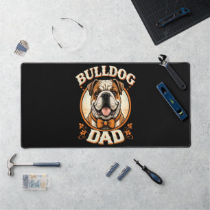 bulldog dad – cute vintage bulldog father’s day desk mat