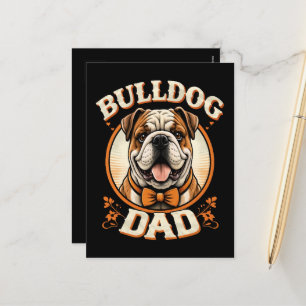 Bulldog Dad – Cute Vintage Bulldog Father’s Day Holiday Postcard