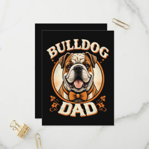 Bulldog Dad – Cute Vintage Bulldog Father’s Day Invitation Postcard